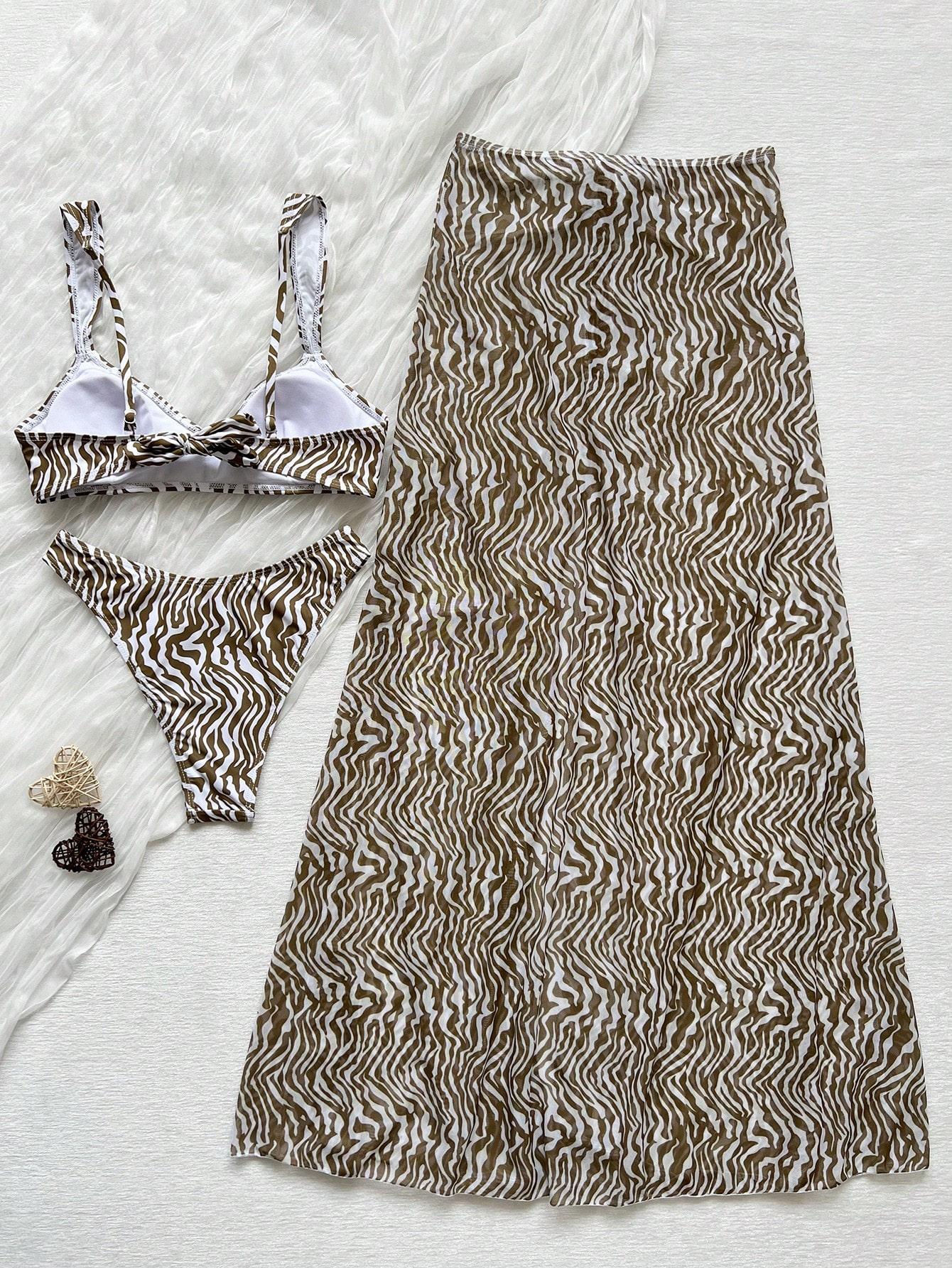 dwuczęściowy strój kąpielowy animal print 