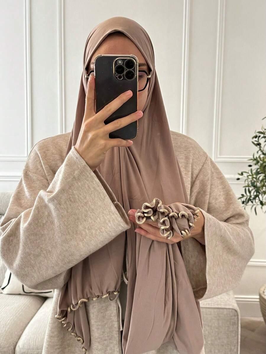 BRĄZOWA CHUSTA NA GŁOWĘ HIJAB