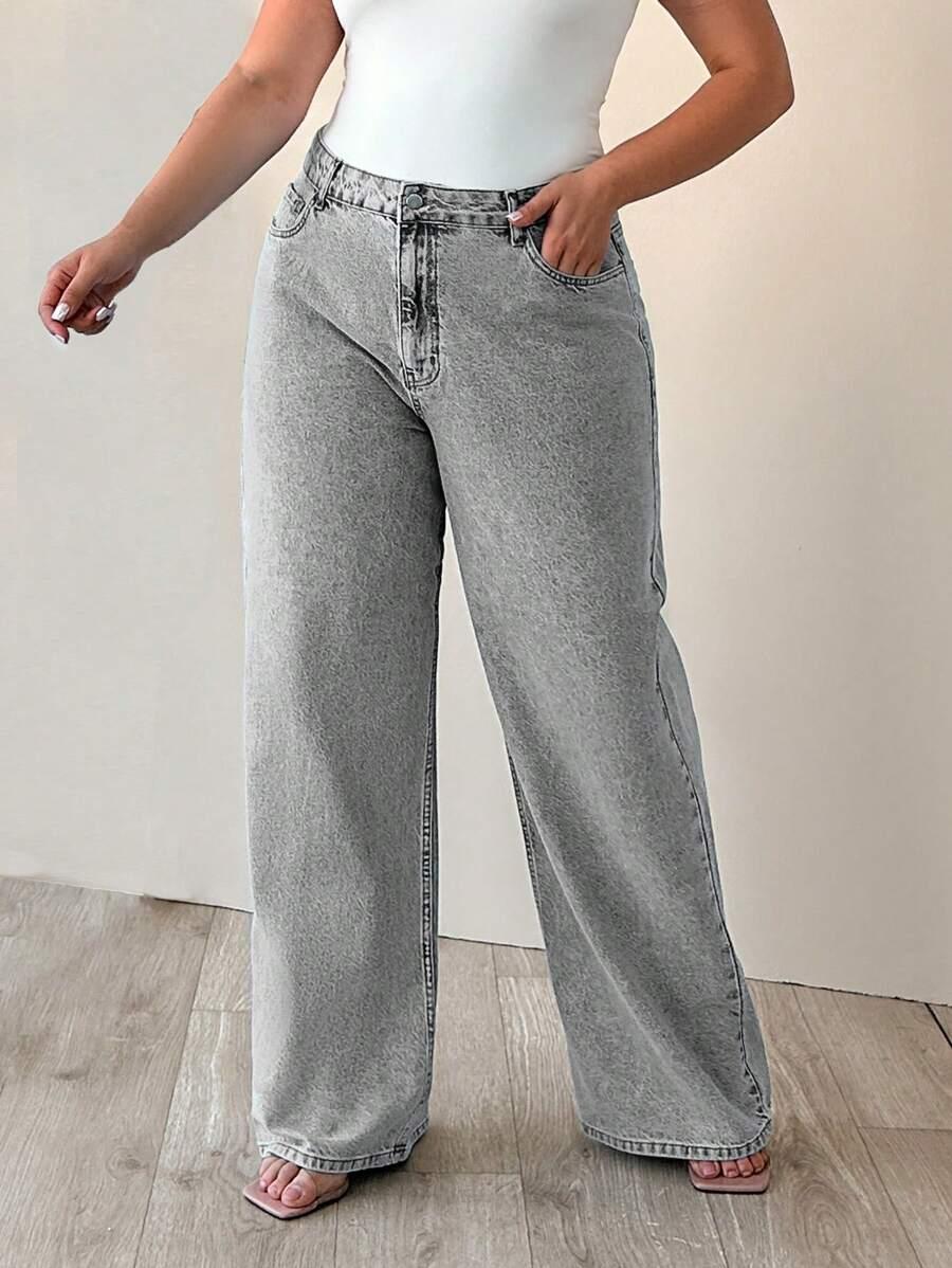 SZARE SPODNIE JEANS