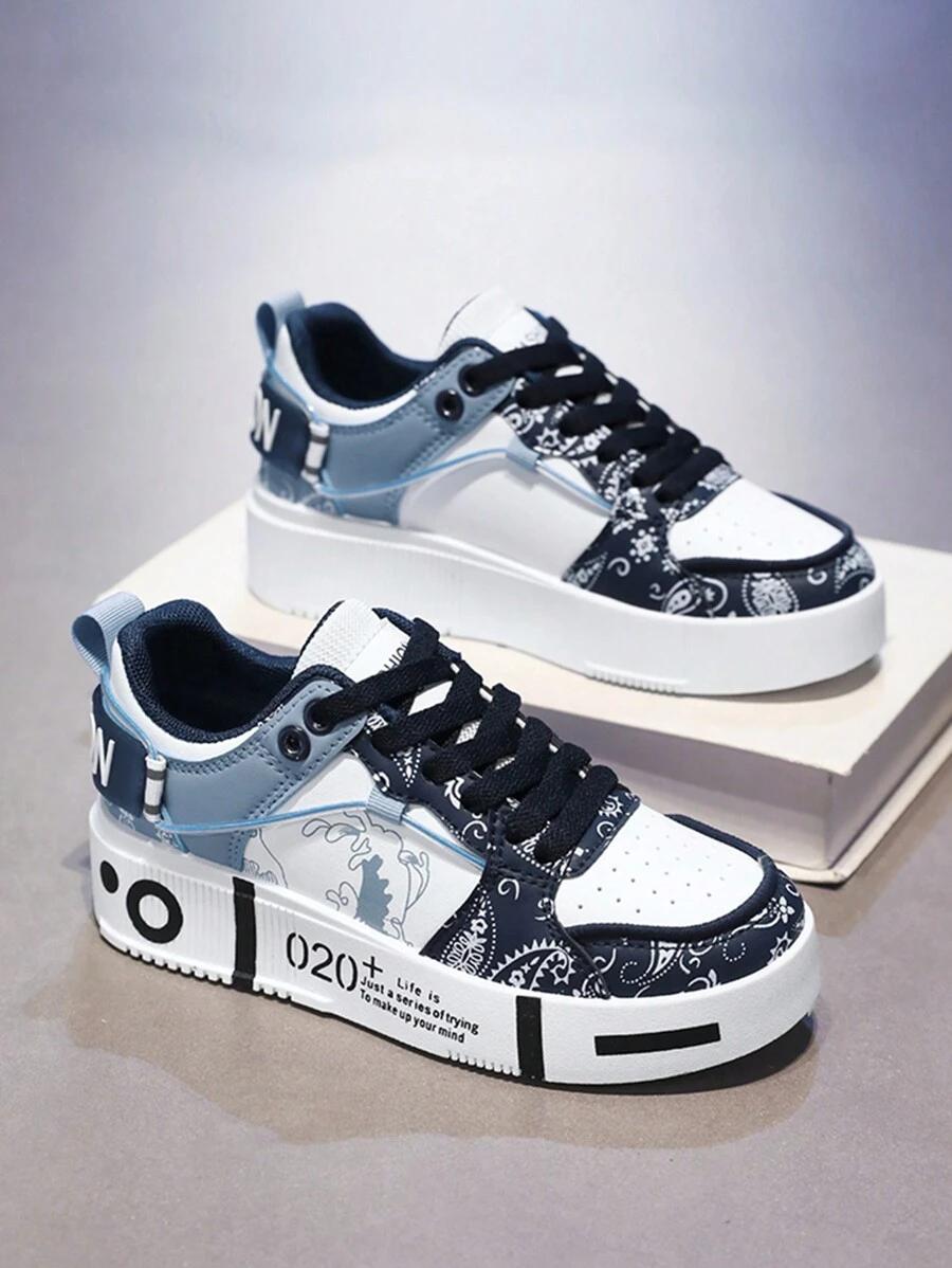 wzorzyste sznurowane buty sportowe