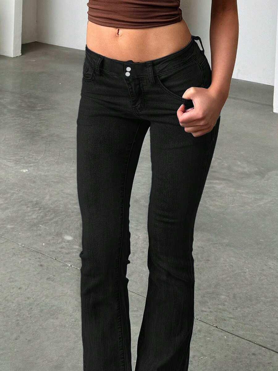 CZARNE SPODNIE JEANS