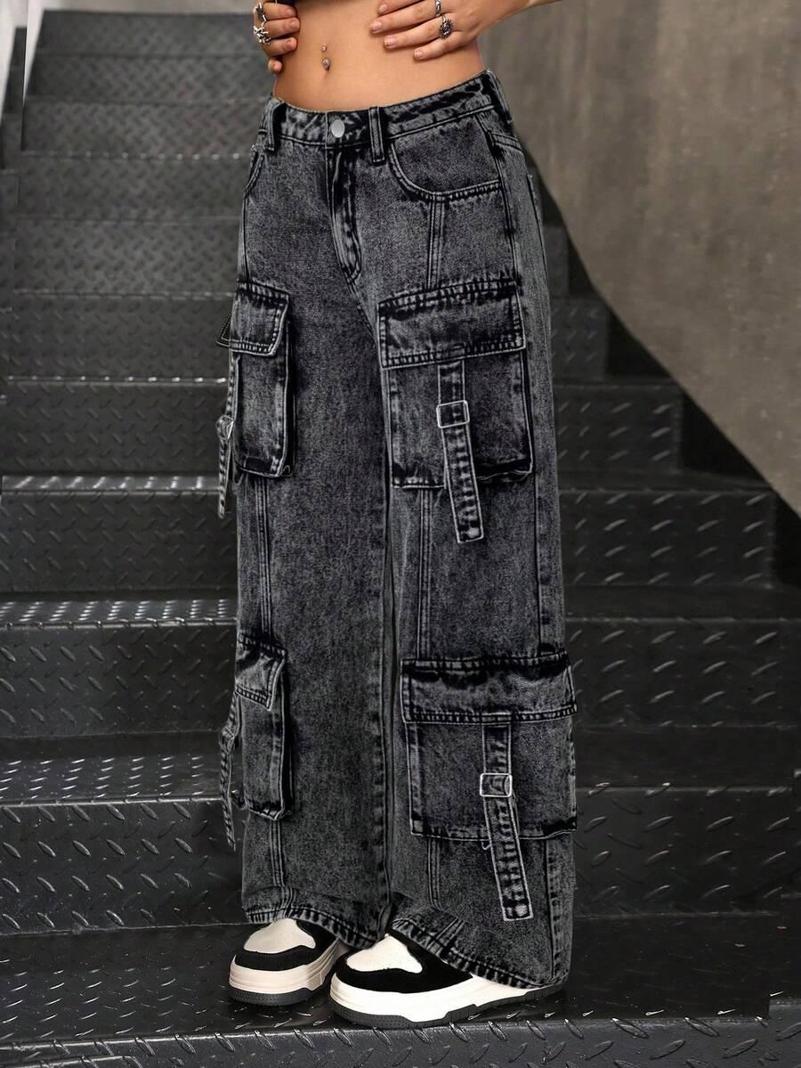 szare spodnie jeans