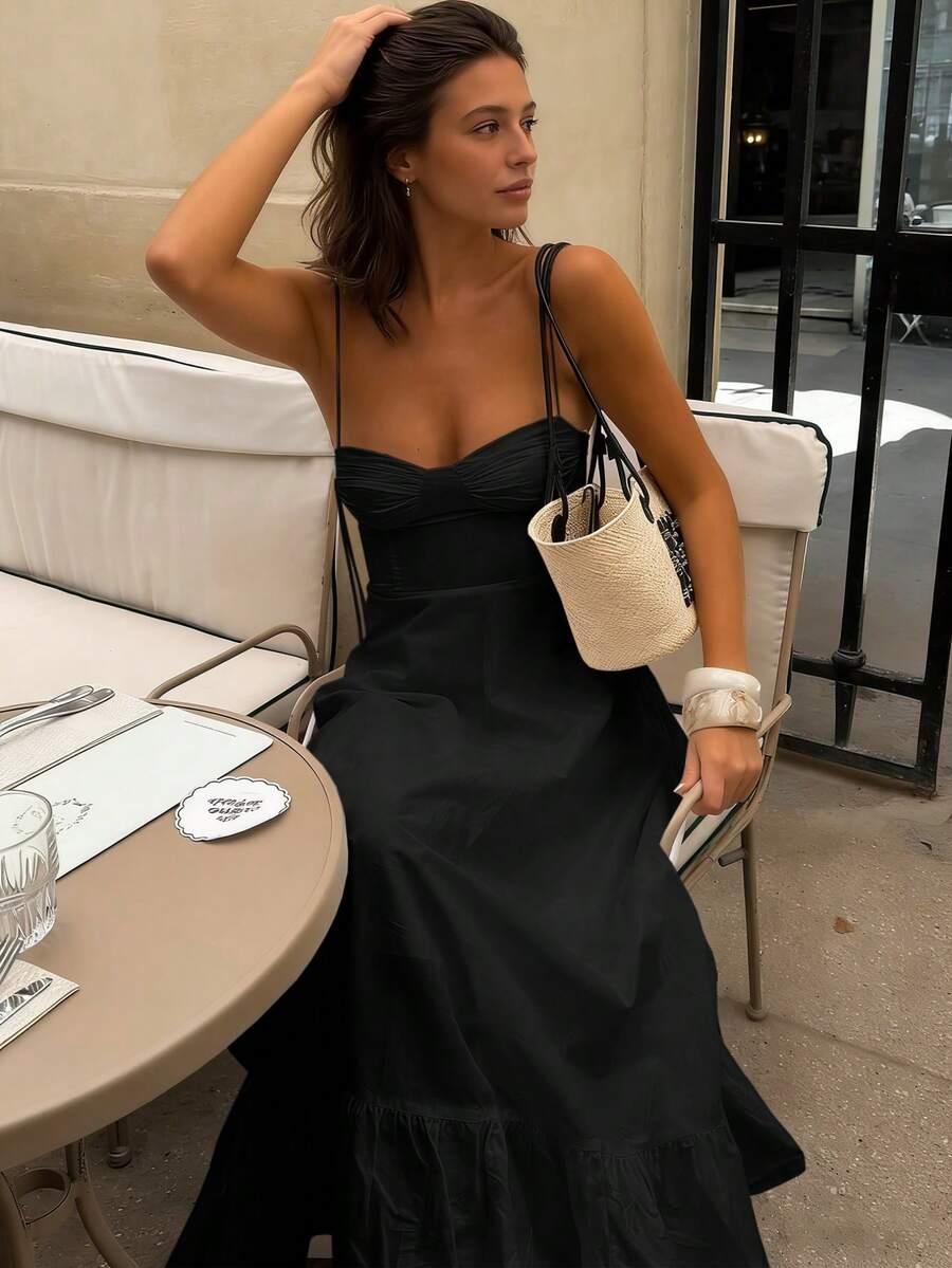 CZARNA MAXI SUKIENKA