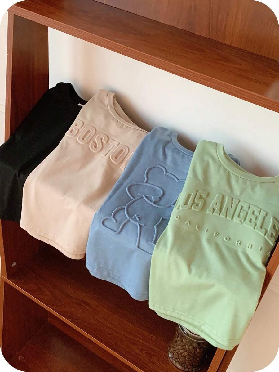 zielony t-shirt okrągły dekolt