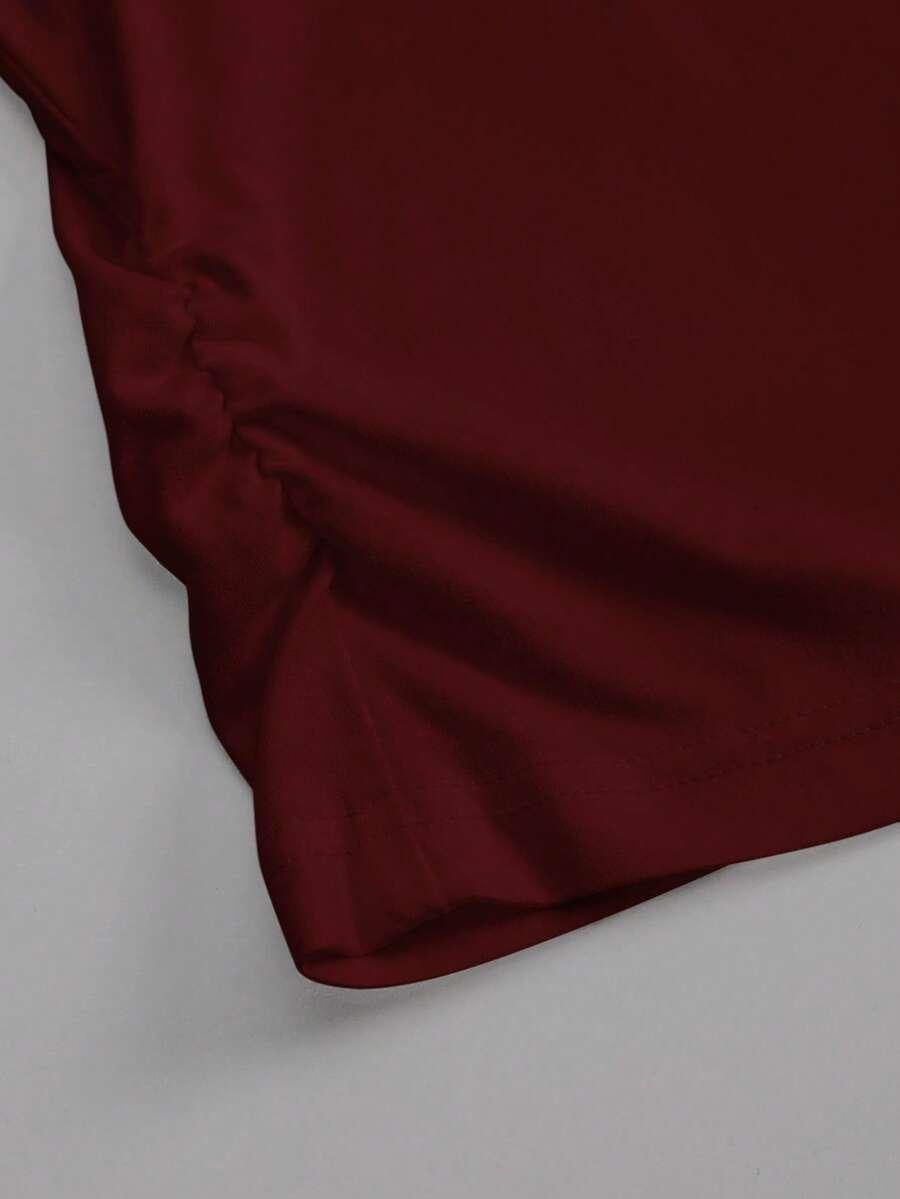 bordowa koszulka polo