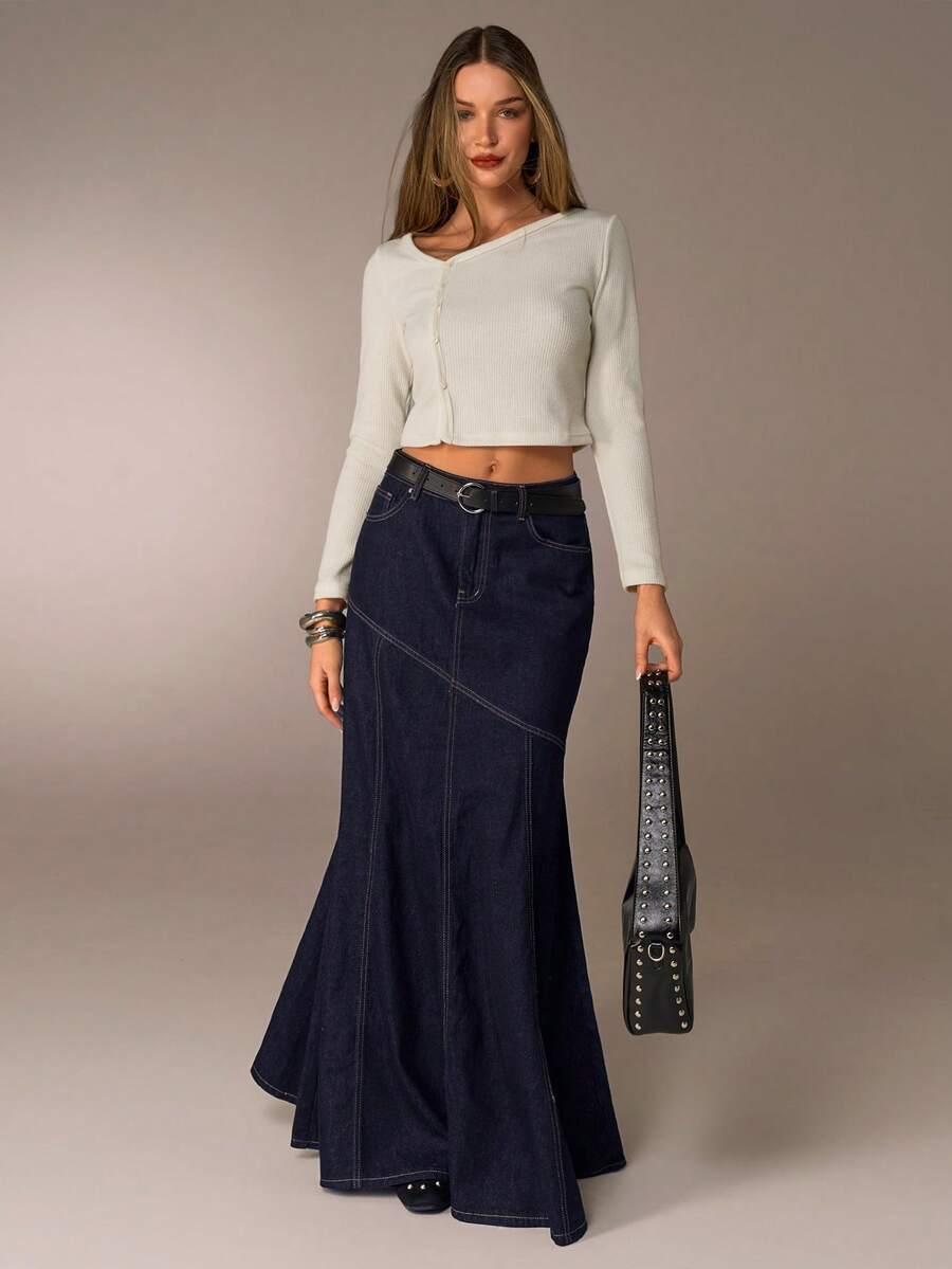 maxi spódnica jeans