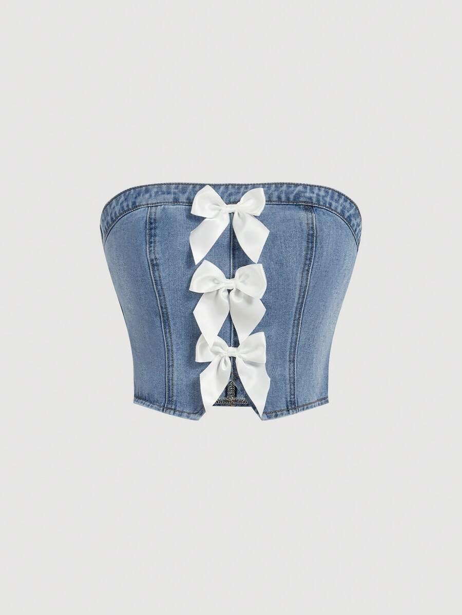 spodnie top komplet jeansowy