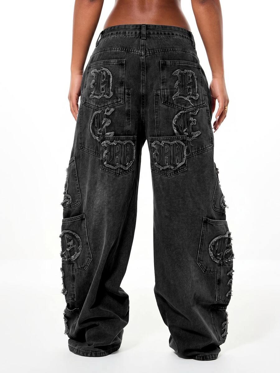 CZARNE SPODNIE JEANS