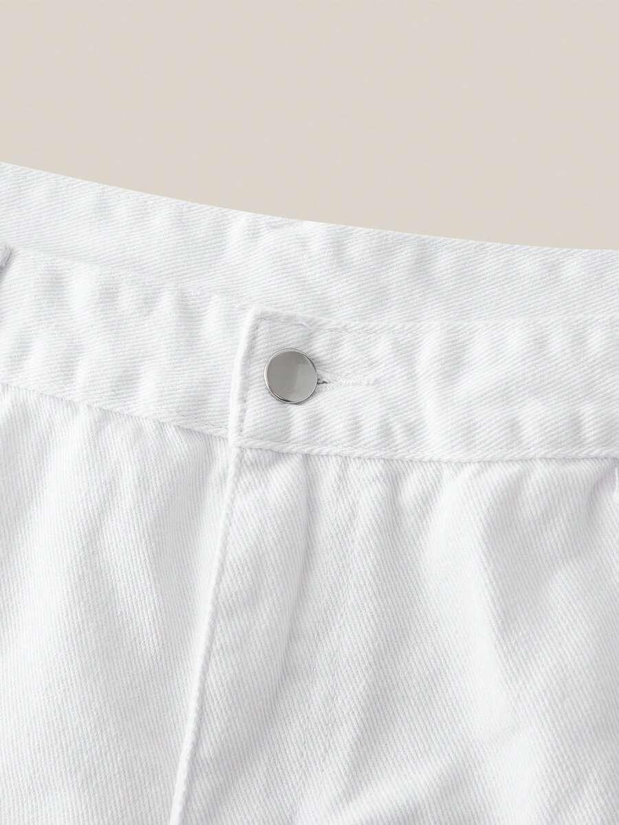 BIAŁE PROSTE SPODNIE jeans