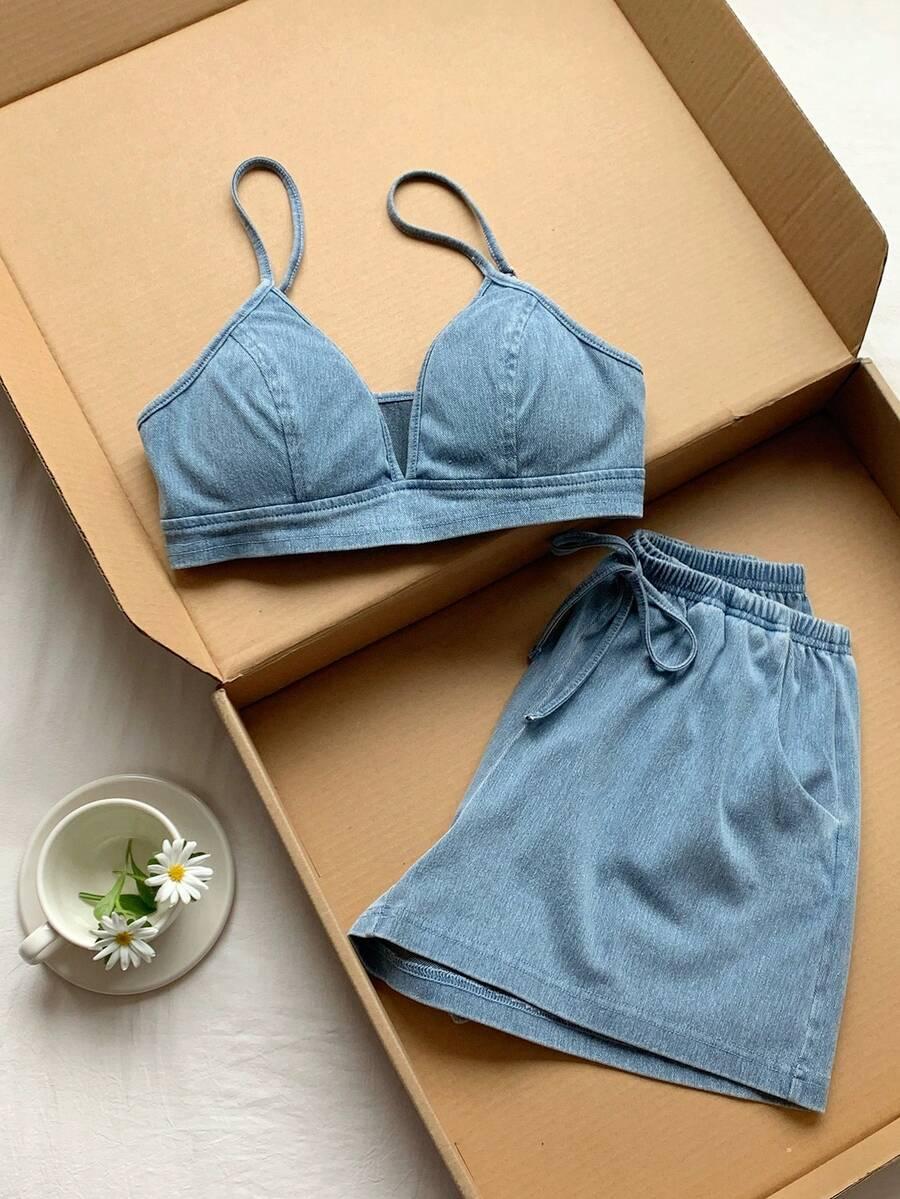 niebieski top jeans
