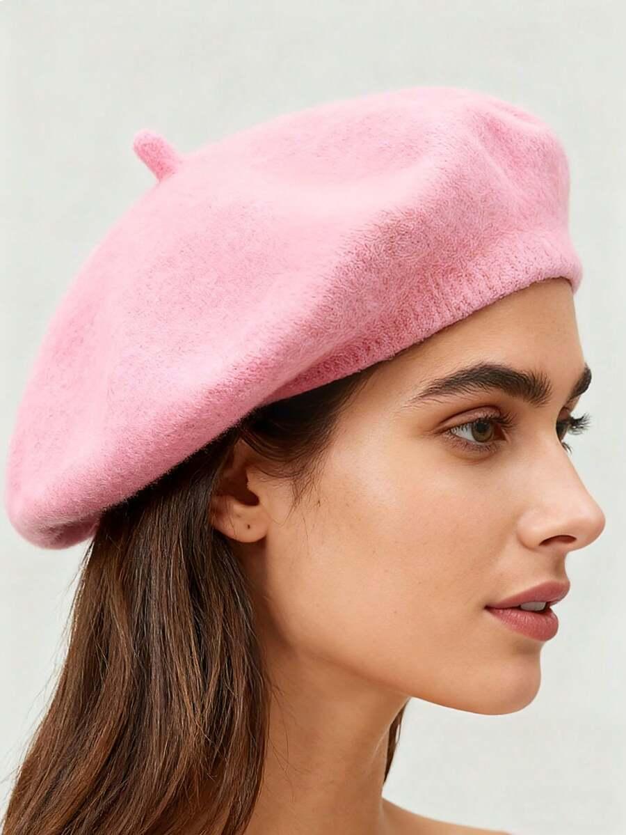 różowy beret casual