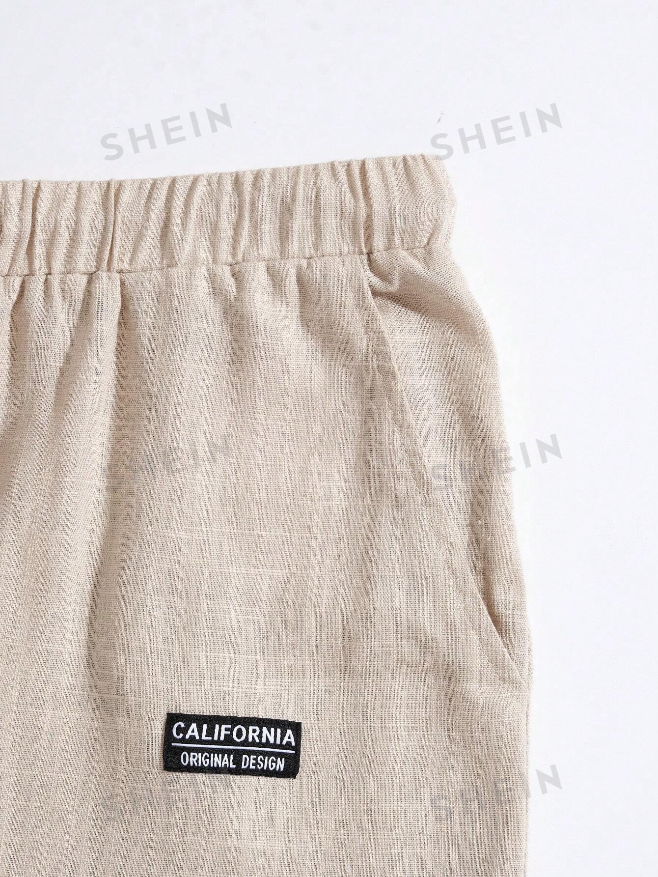 proste spodnie szerokie nogawki naszywka CALIFORNIA 2-pack
