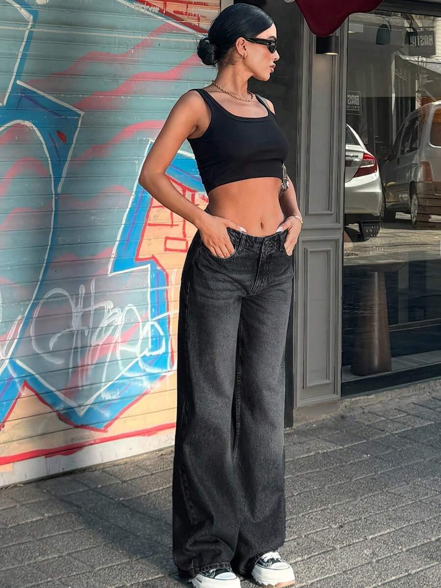 czarne spodnie jeans