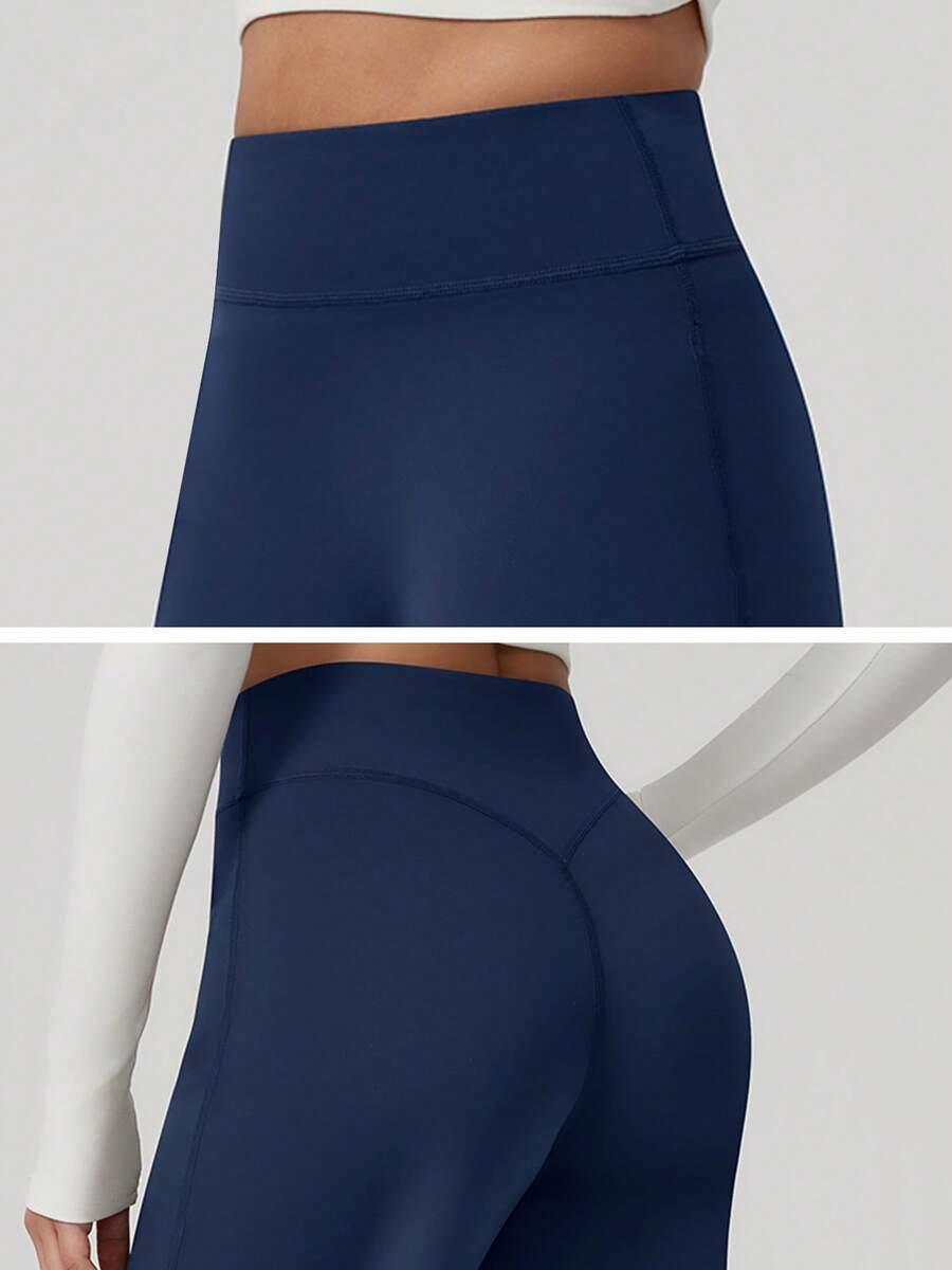 granatowe legginsy prosta nogawka