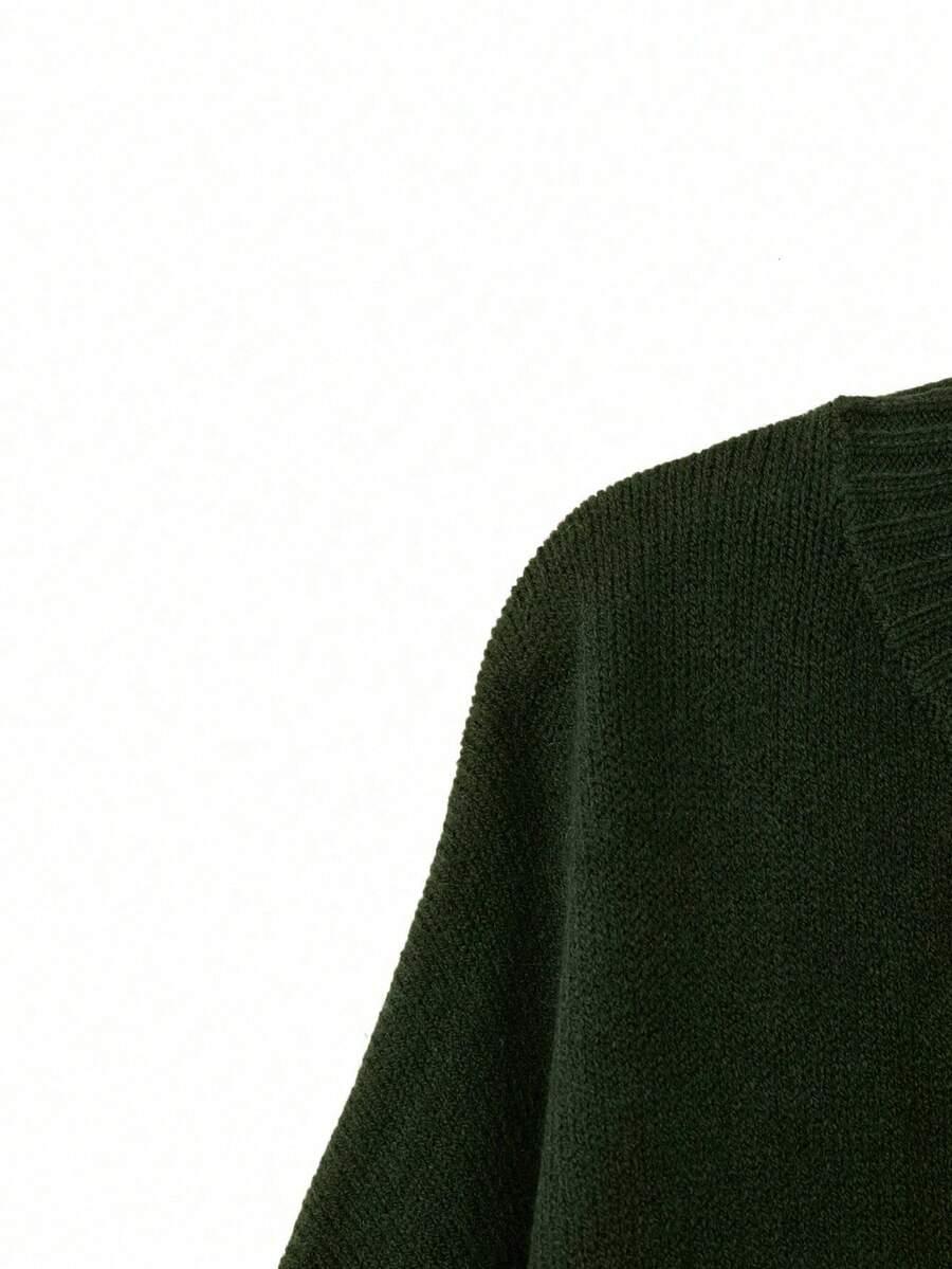zielony dzianinowy komplet sweter spodnie