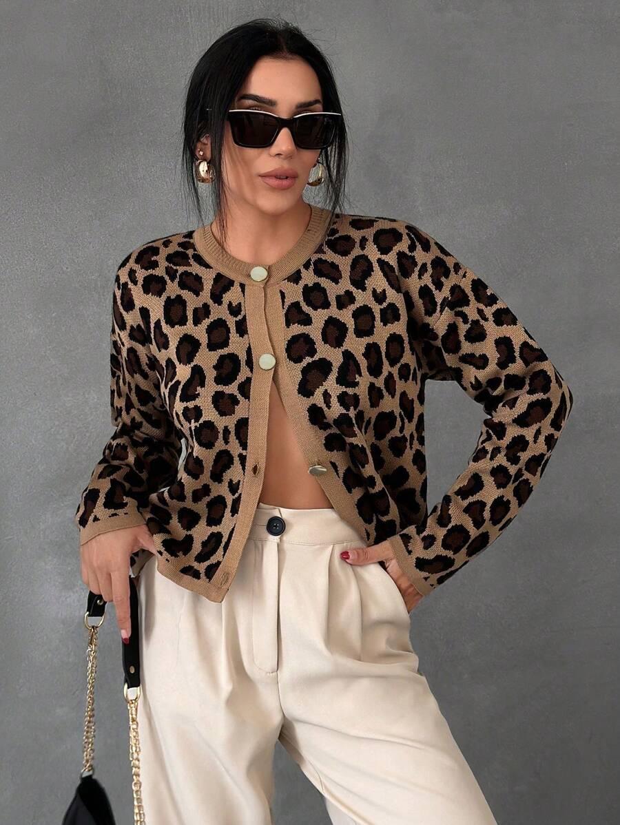 DZIANINOWY SWETER ANIMAL PRINT 