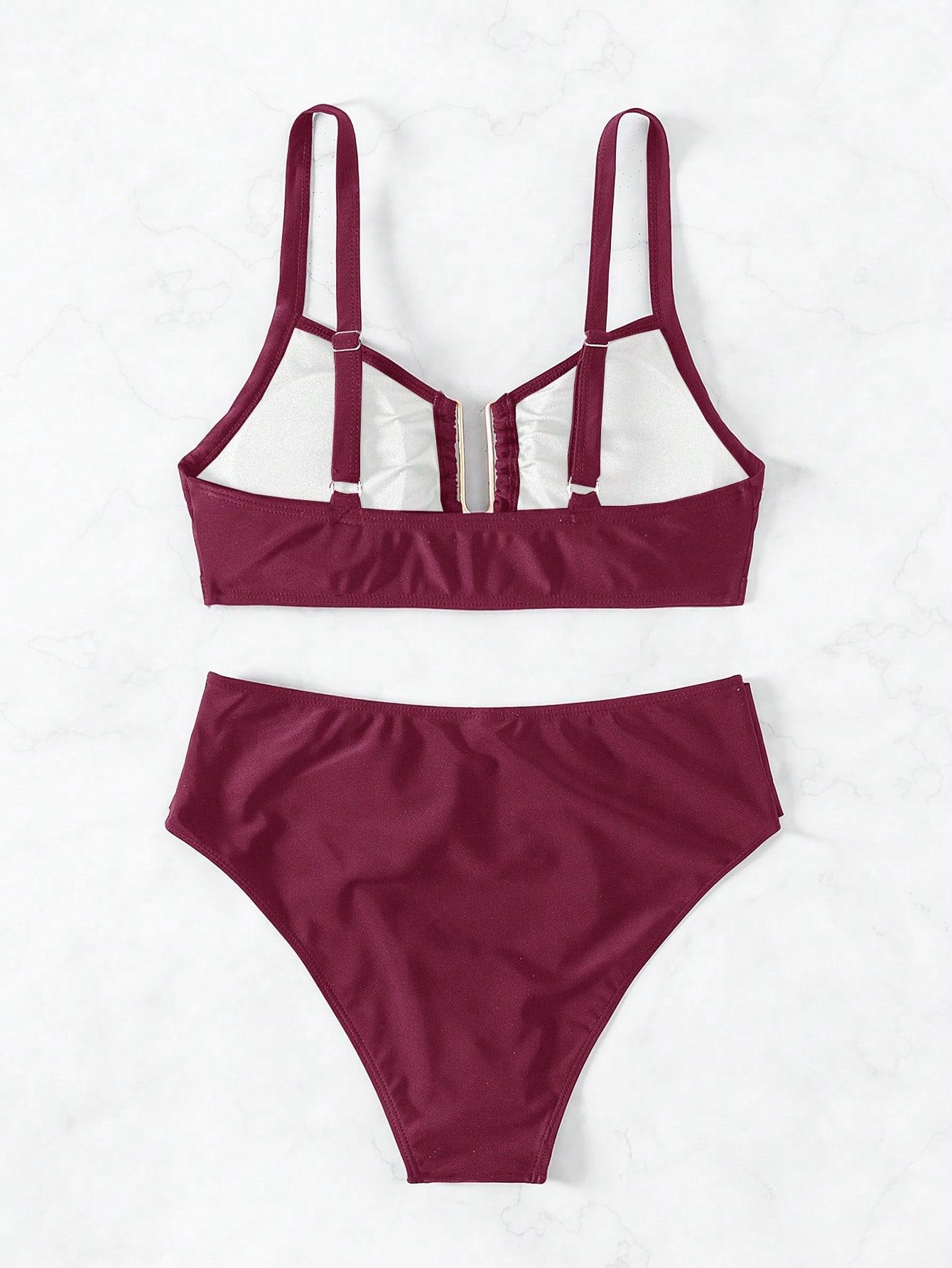 BORDOWE BIKINI STRÓJ KĄPIELOWY 