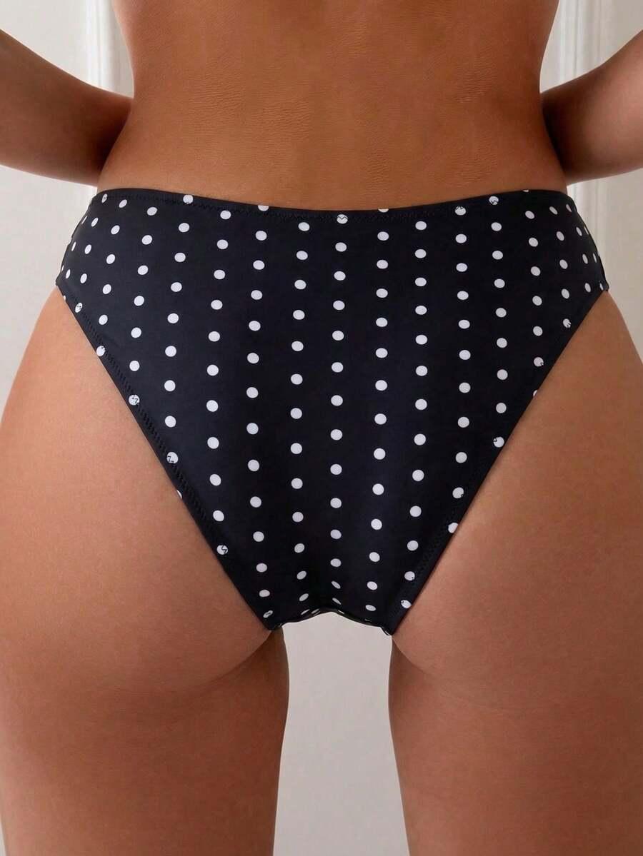 dół od bikini wzór groszki