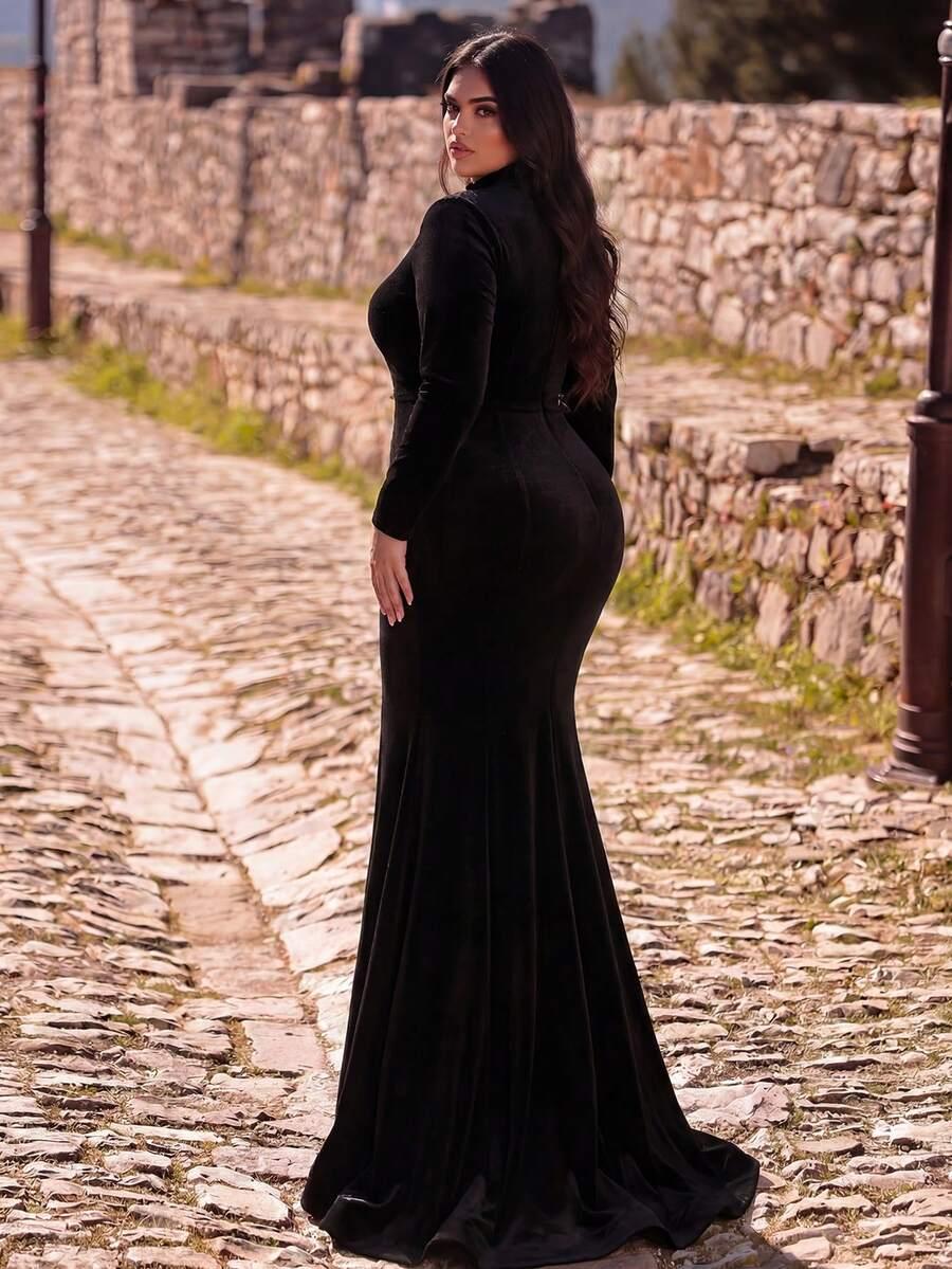 czarna maxi sukienka