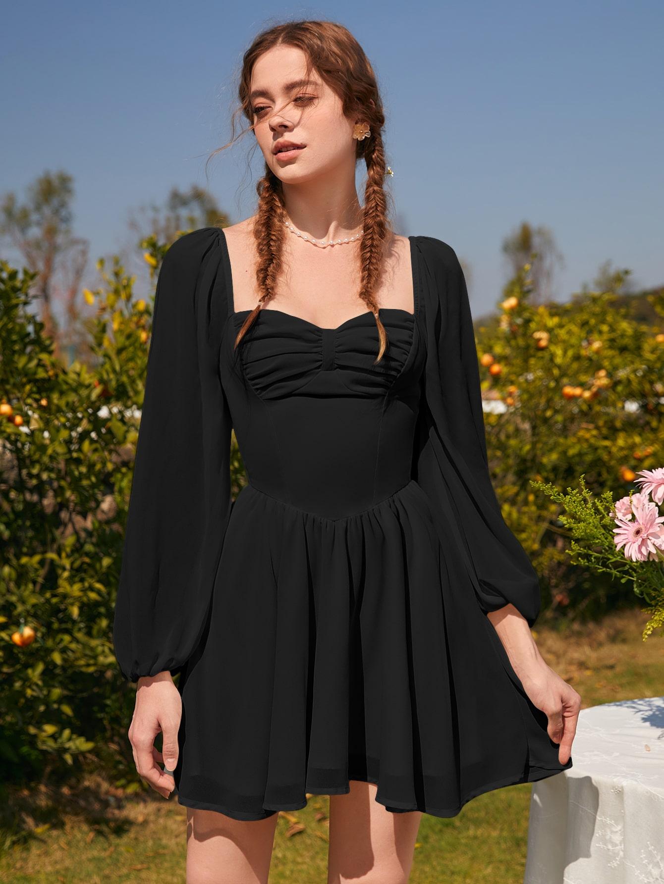 CZARNA MINI SUKIENKA 