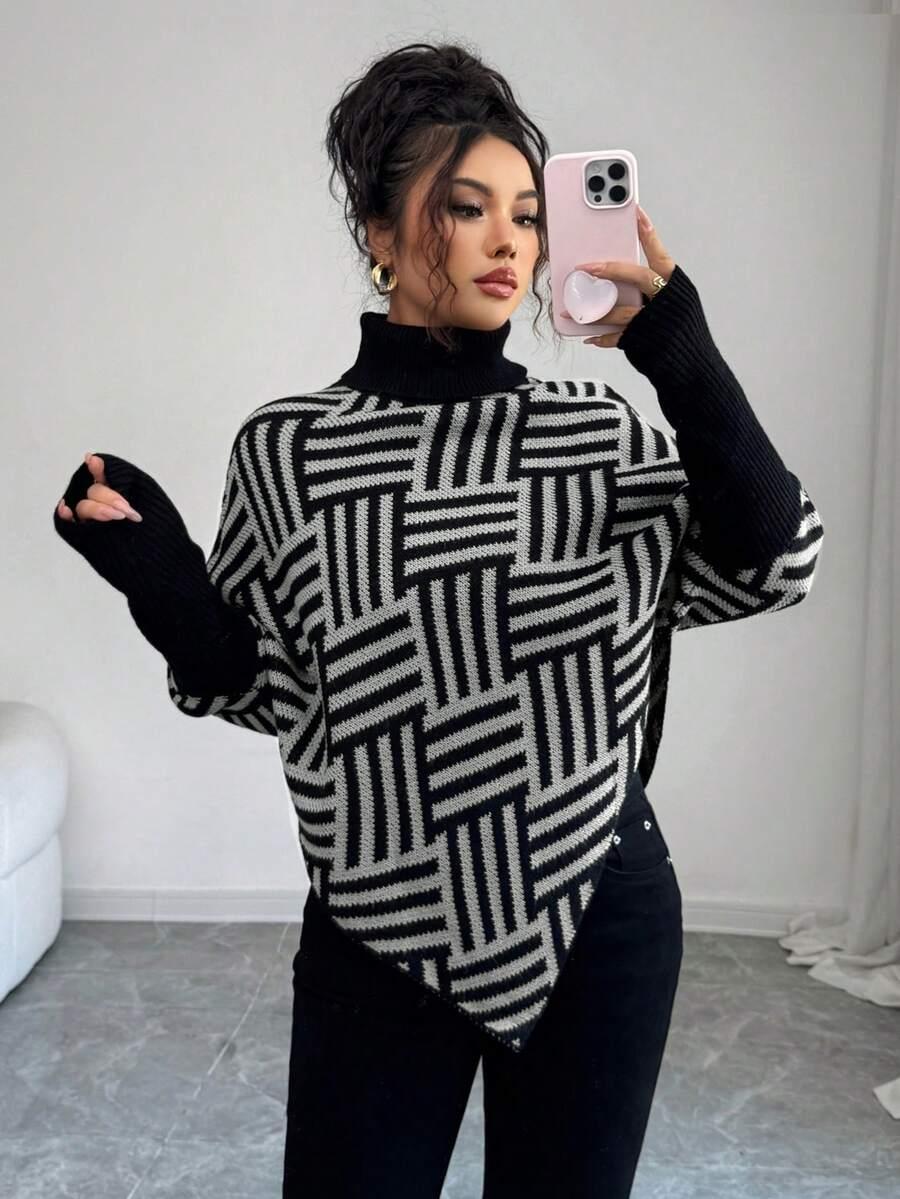 czarny sweter golf 
