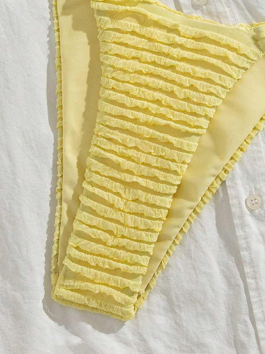 ŻÓŁTY DWUCZĘŚCIOWY STRÓJ KĄPIELOWY