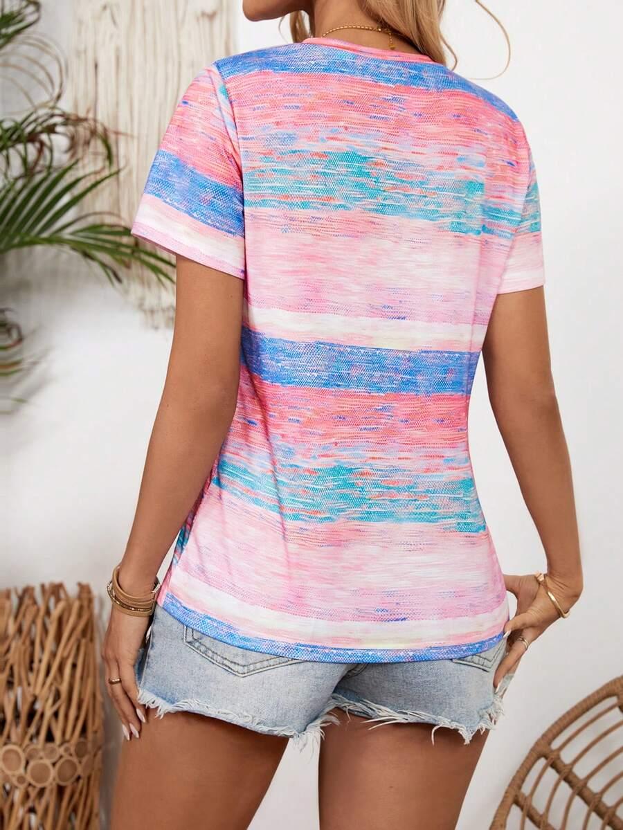 t-shirt v-neck print 
