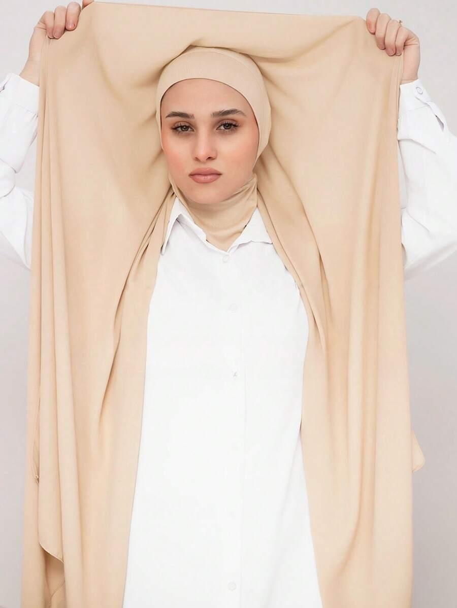 beżowa chusta na głowę turban