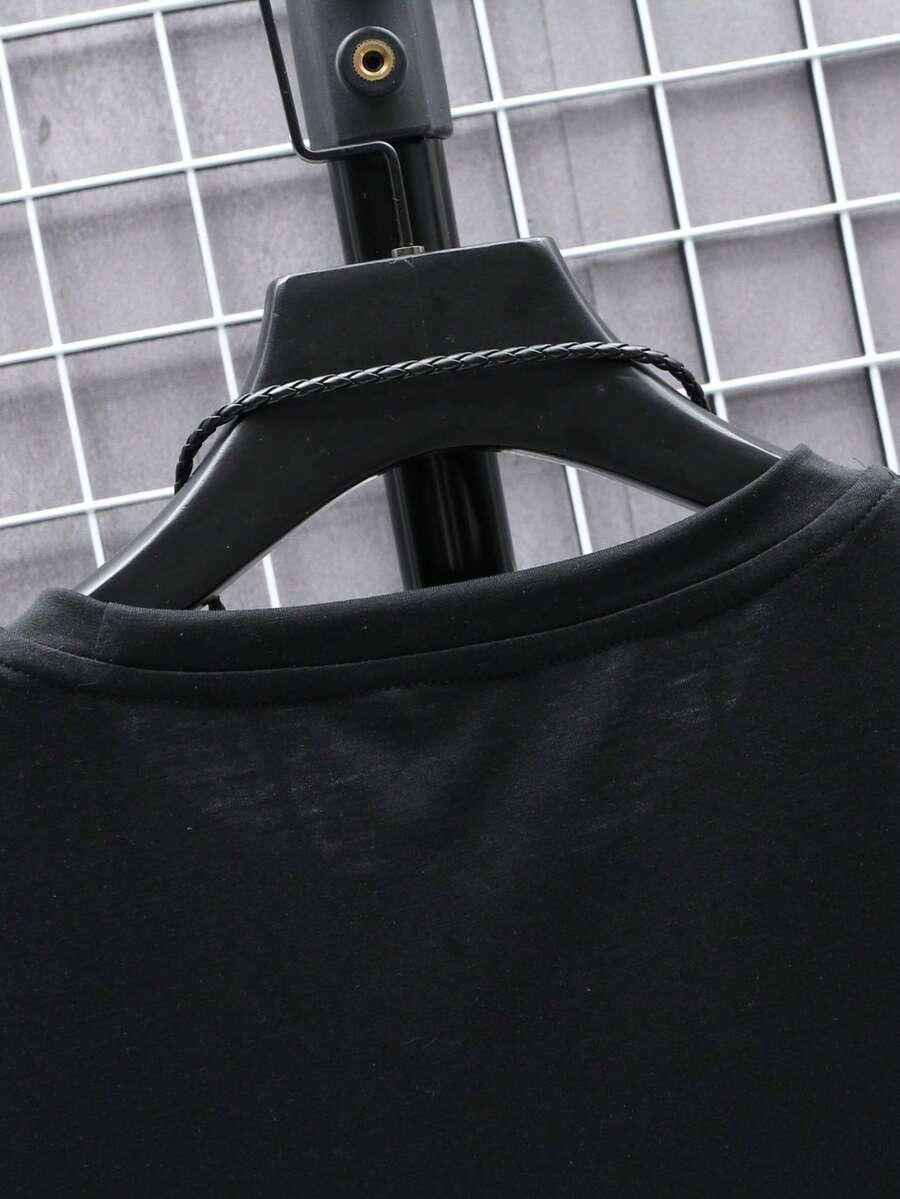 CZARNY T-SHIRT PRINT
