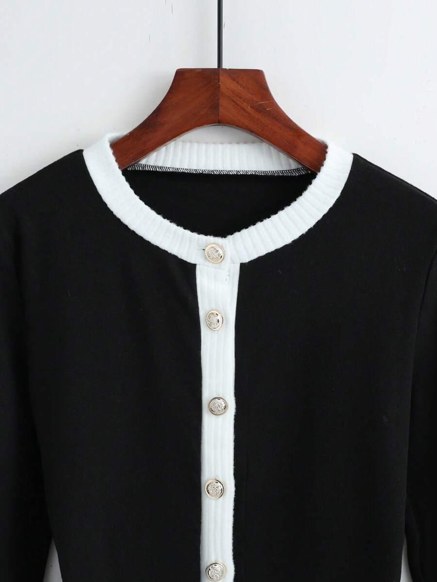 CZARNY KOMPLET SWETER SPODNIE