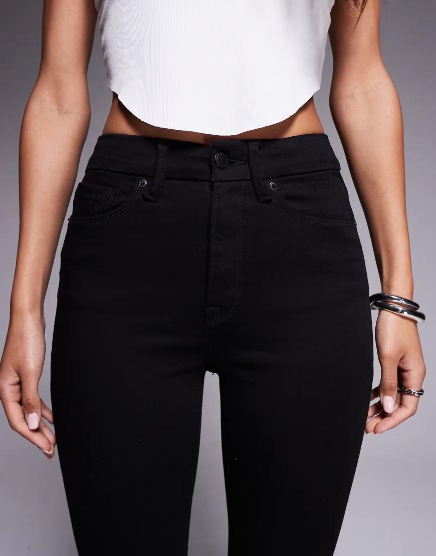 CZARNE SPODNIE JEANS DZWONY