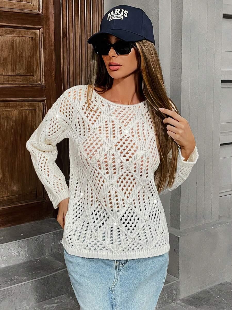 SWETER Z OZDOBNĄ APLIKACJĄ