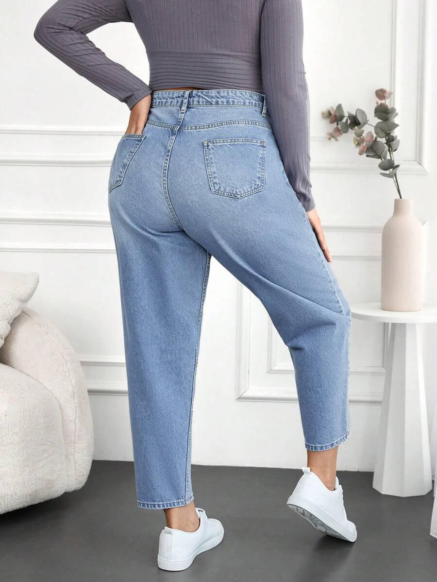 NIEBIESKIE SPODNIE MOM JEANS 