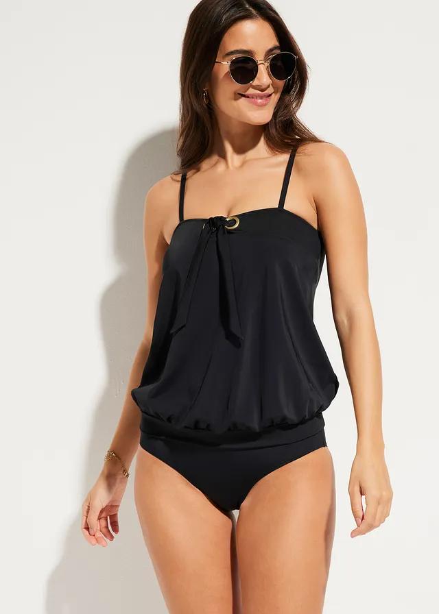 CZARNY DWUCZĘŚCIOWY STRÓJ KĄPIELOWY TANKINI