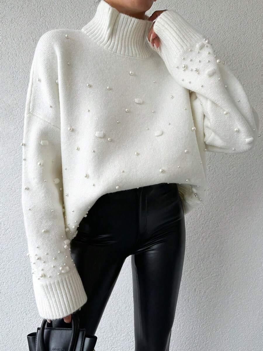 SWETER PEREŁKI ZDOBIENIE GOLF