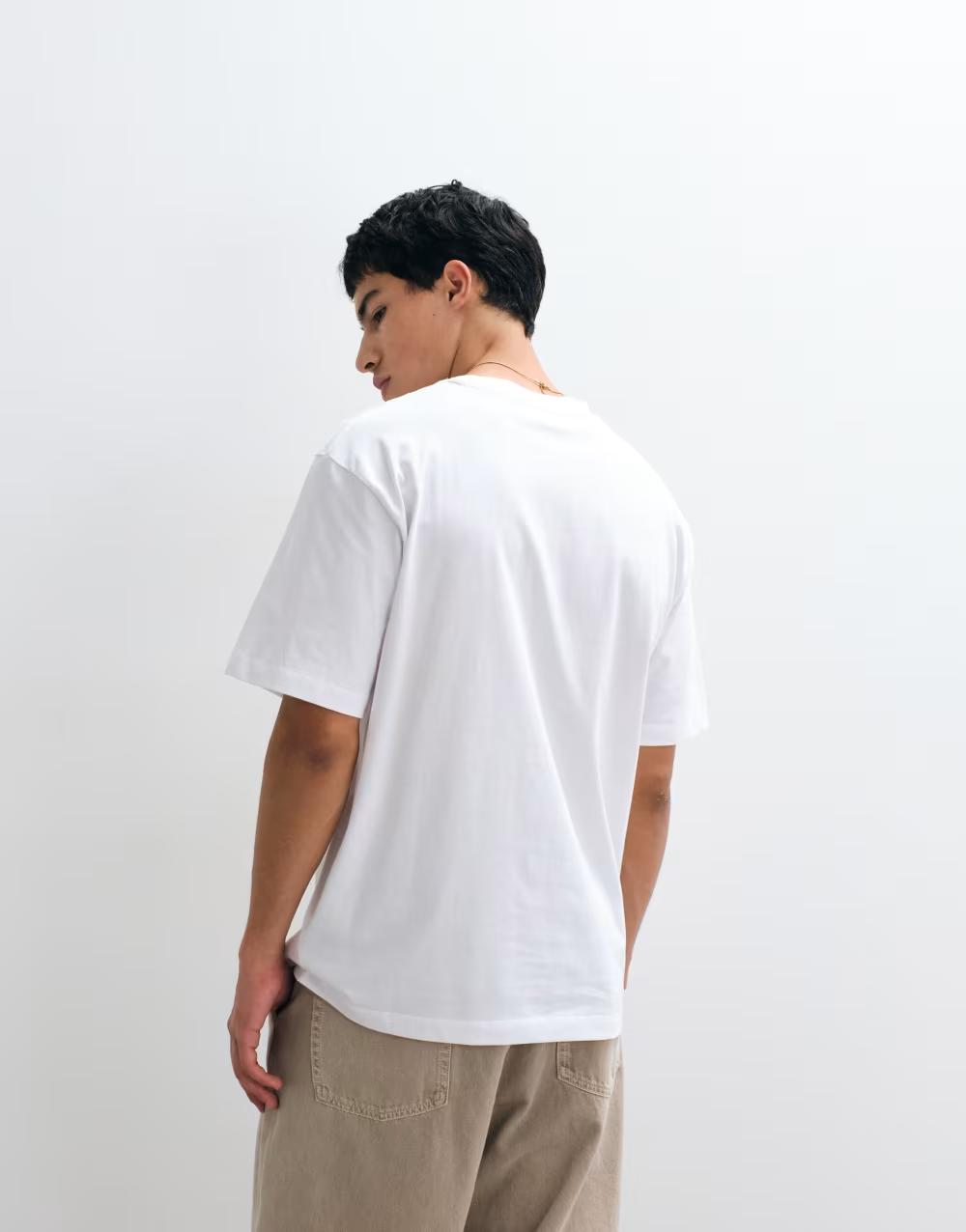 BIAŁY T-SHIRT OKRĄGŁY DEKOLT