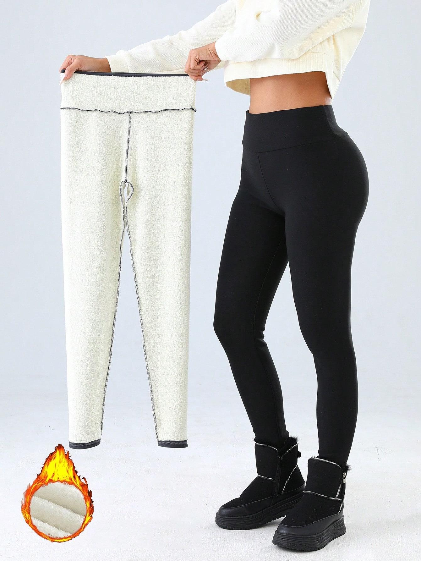 CZARNE OCIEPLANE LEGGINSY