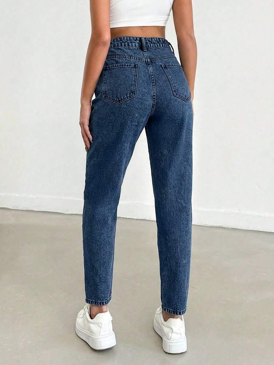 GRANATOWE SPODNIE JEANS