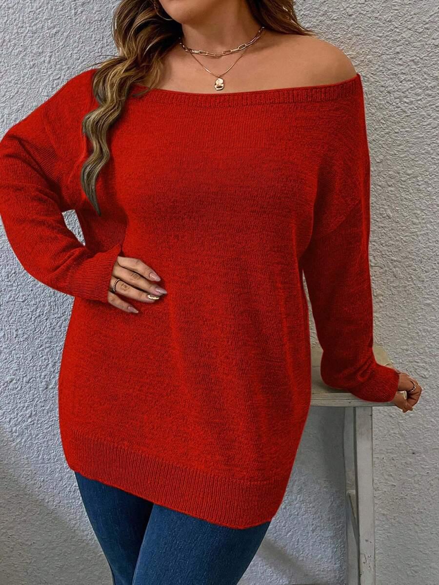 SWETER Z ODKRYTYMI RAMIONAMI 