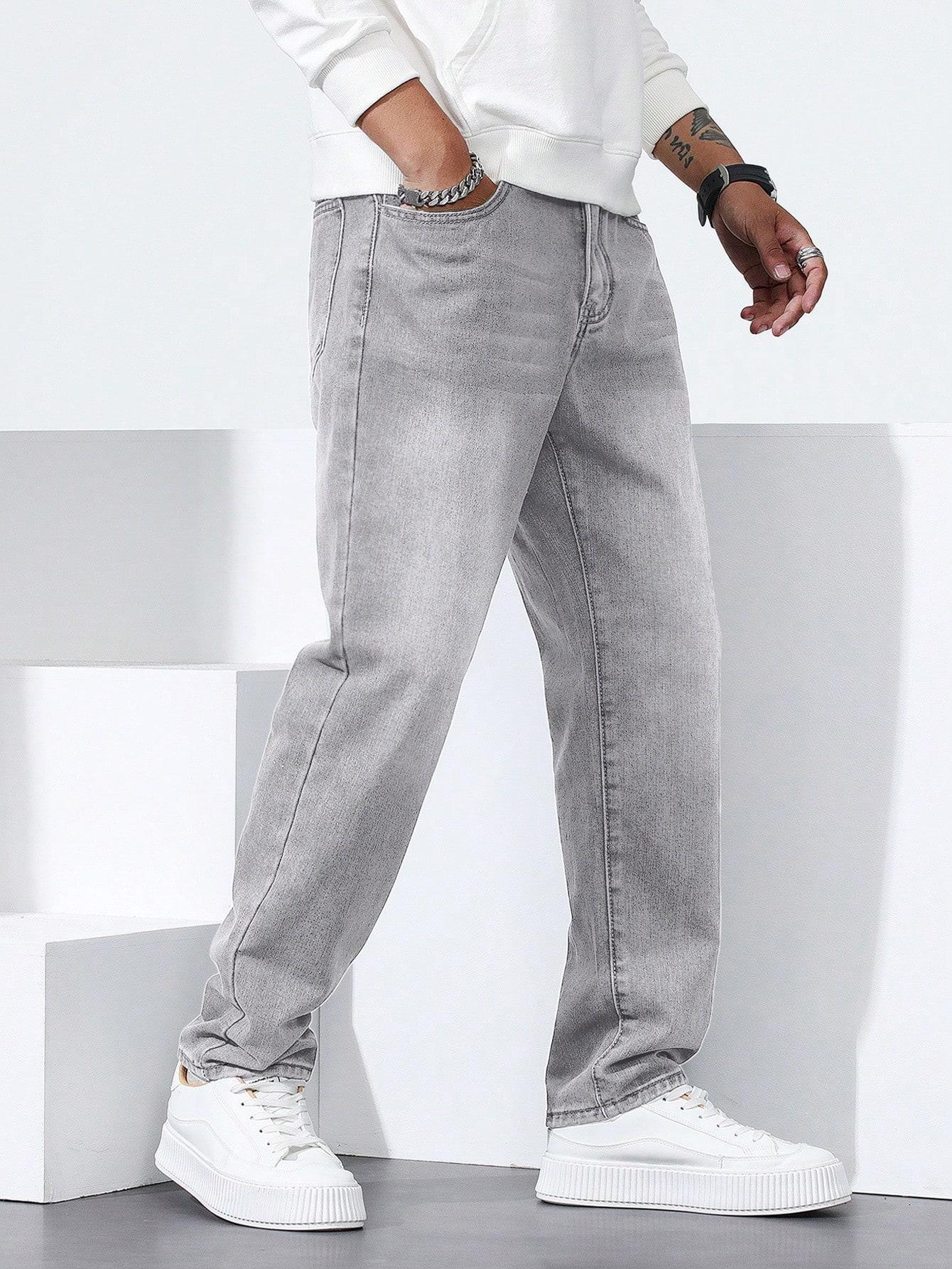 SZARE SPODNIE JEANS
