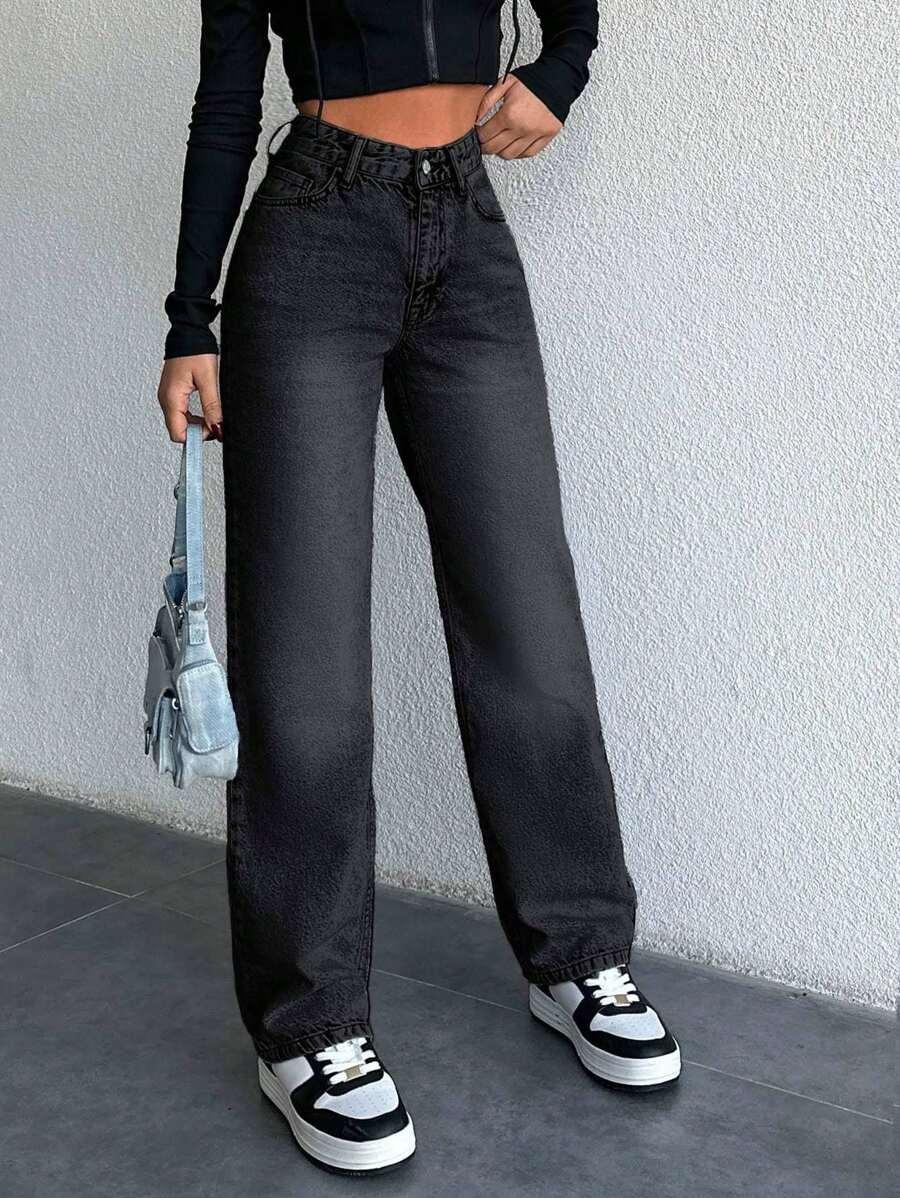 czarne spodnie jeans 