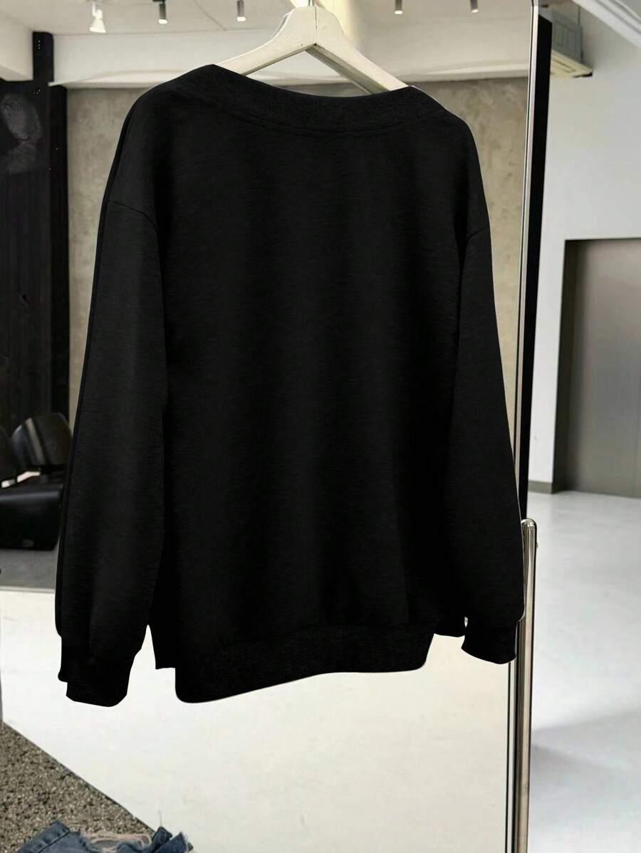 czarna bluza v-neck