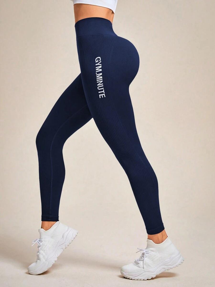niebieskie legginsy sportowe
