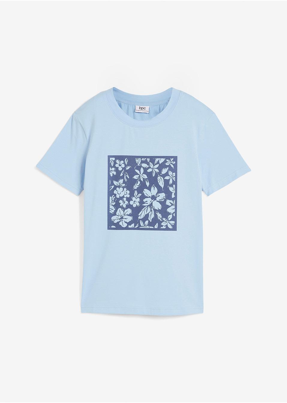 BAWEŁNIANY T-SHIRT DAMSKI Z NADRUKIEM 