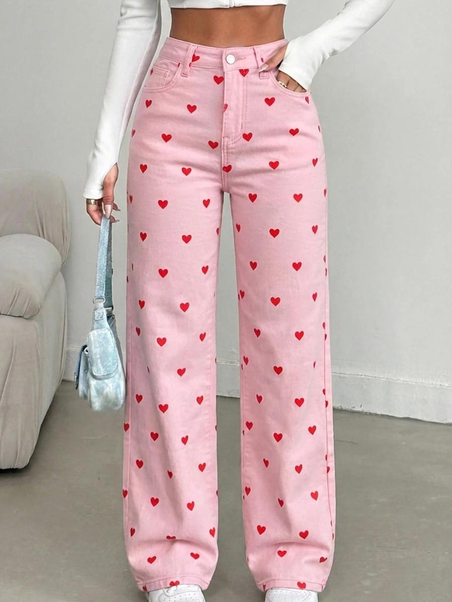 Jeansy Serce print 