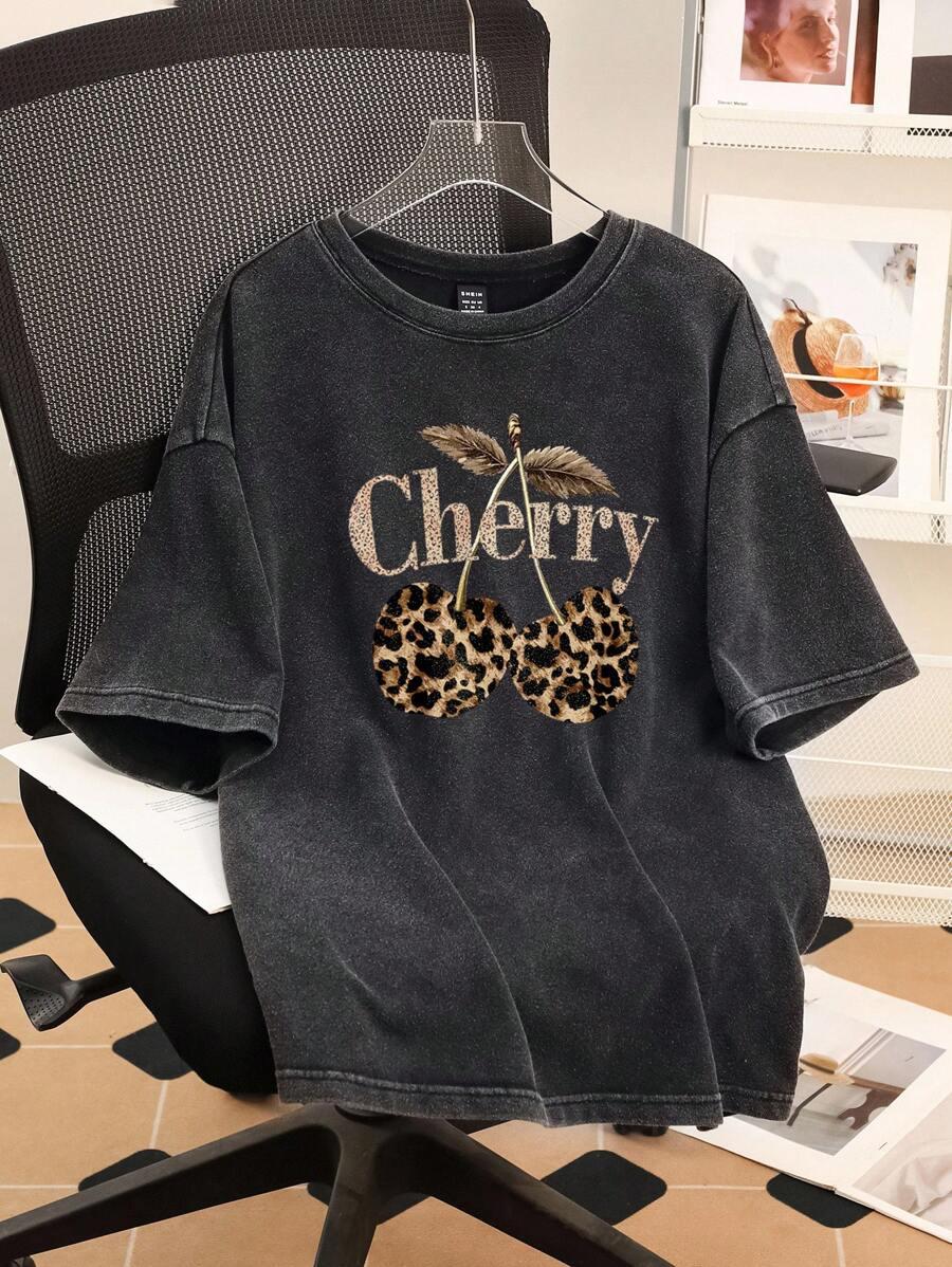 CZARNY T-SHIRT PRINT