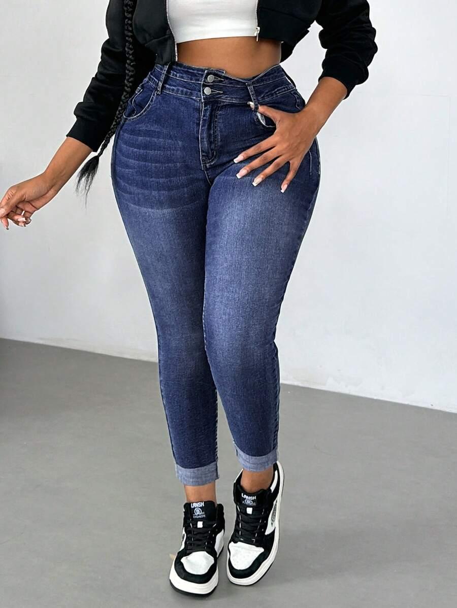 SPODNIE RURKI JEANS WYSOKI STAN 