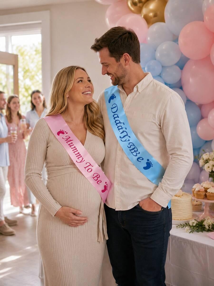 szarfy na baby shower 2-pack