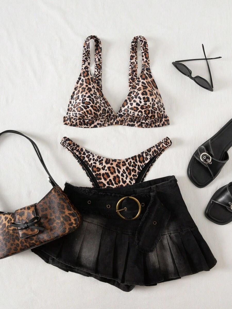 góra od bikini animal print