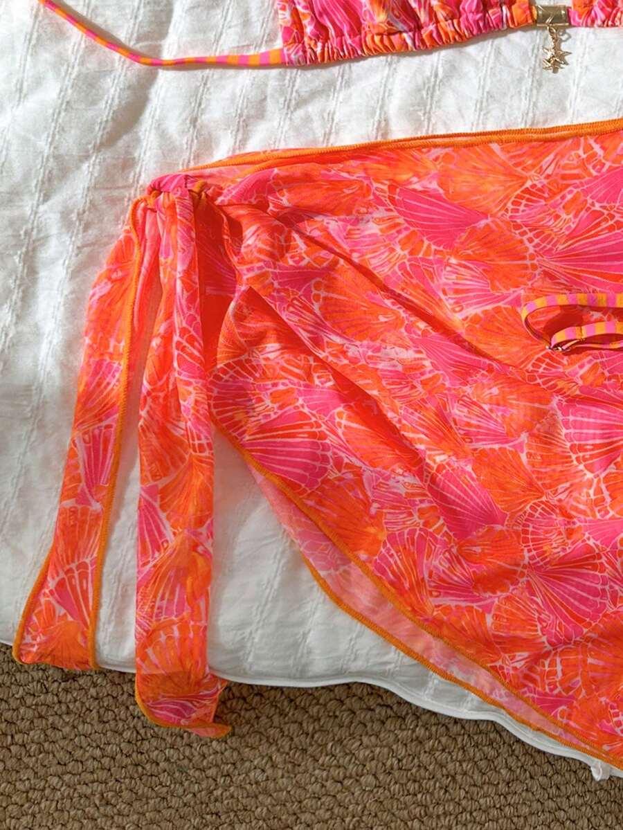 dwuczęściowy strój kąpielowy sarong komplet